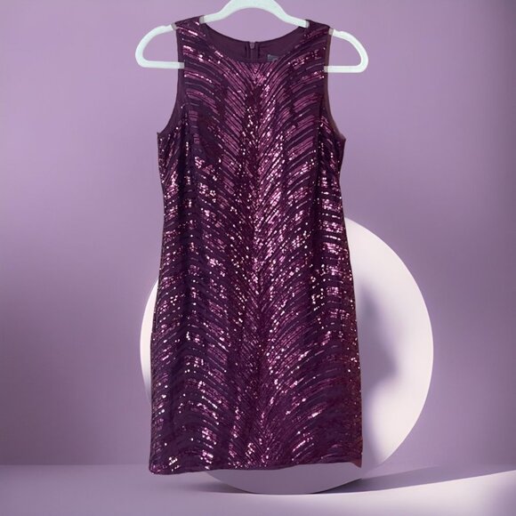 Vince Camuto Purple Sequin Dress - Size 8 NWOT - Picture 3 of 4
